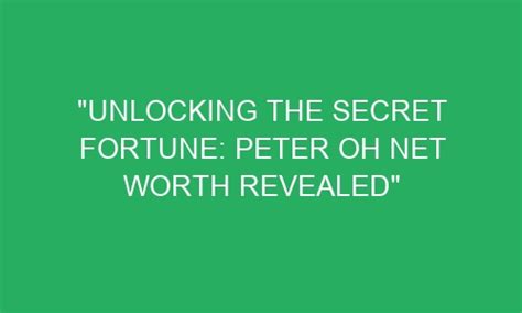 **The Enigmatic Peter Fitzwell: Unlocking the Secrets of Success**