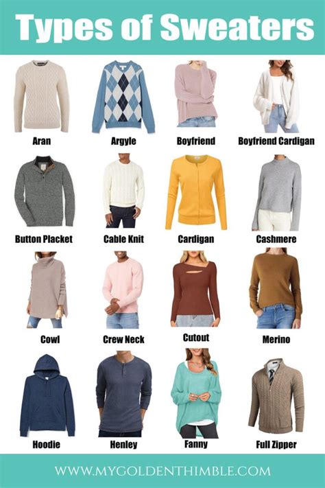 **Types of Sweaters and Wraps**