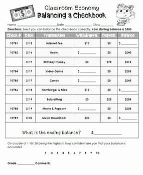 [Full Version] balancing checkbook worksheet 5th grade pdf Epub