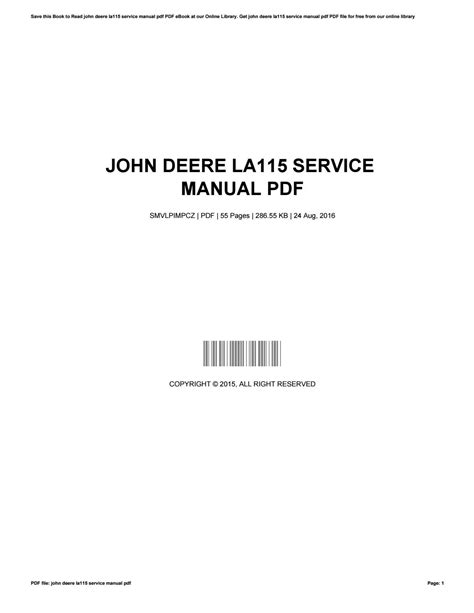 [Full Version] john deere la115 owners manual pdf PDF