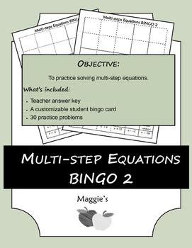 [Full Version] multi step equations bingo pdf Doc