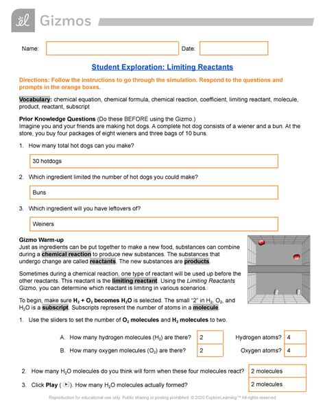[Full Version] student exploration limiting reactants answer key gizmo pdf Kindle Editon