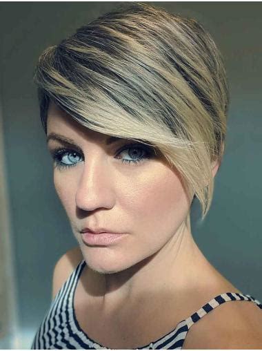 [Short Wigs For Women Synthetic Boycuts Lace Wig Straight Asymmetrical Wigs Short Blonde Wig 2025]