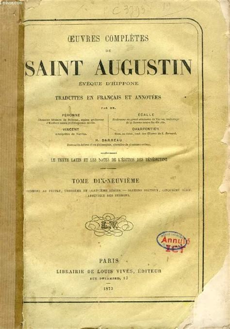 Œuvres Complètes de Saint Augustin Évêque d Hippone Vol 24 La Cité de Dieu Suite Classic Reprint French Edition Doc