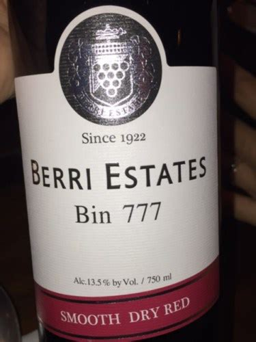 ค้นพบไวน์ Berri Estates Bin 777 ราคาสุดคุ้มที่คุณไม่ควรพลาด