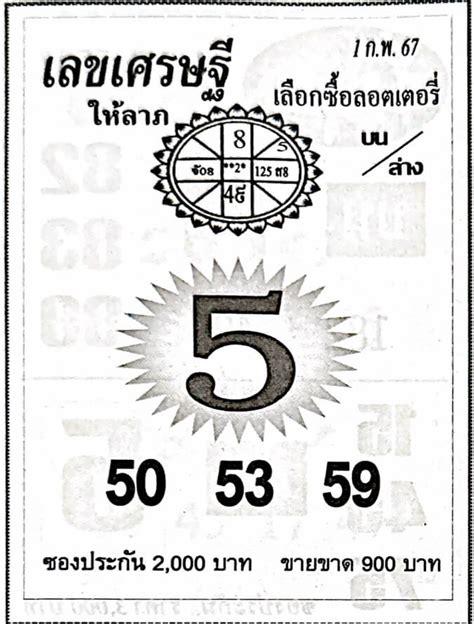 หวยไทย 1/2/67: คว้าโอกาสลุ้นเป็นเศรษฐีคนต่อไป!