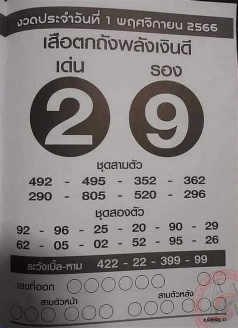 เด็ด! ไม่ล็อก! ส่องเลขเด็ดหวยไทย 1/11/66  ลุ้นโชคใหญ่ปลายปี (Thai Lottery 1/11/66: Hot Numbers and Tips for the Big End-of-Year Draw)