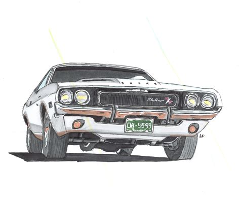 ☆ Dodge Challenger 1970 Drawing: Unleashing the Epitome of Automotive Art ☆