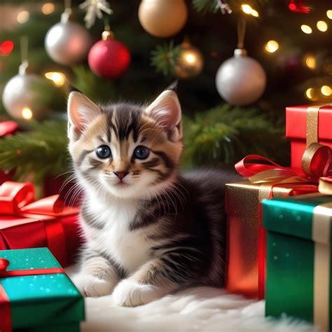 キュートなクリスマス猫の無料画像でクリスマスを盛り上げよう！