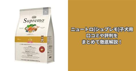 シュプレモ 子犬 用の利点