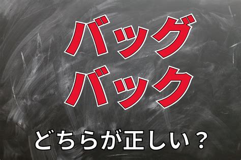 バッグとバック、どっちが正しい？