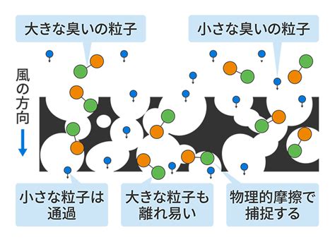 悪臭物質の吸着: