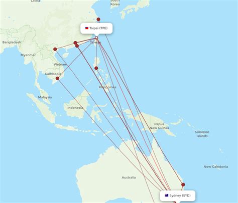 探索從台北 (TPE) 到雪梨 (SYD) 的航線