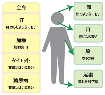 日本人の体臭の平均濃度は、西洋人に比べて低い