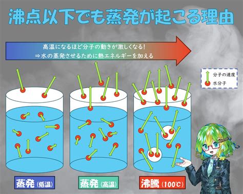 水分の蒸発：