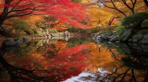 池に映る紅葉