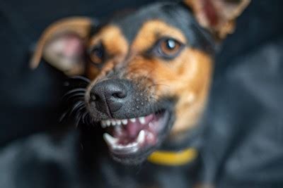 飼い主 に 唸る犬