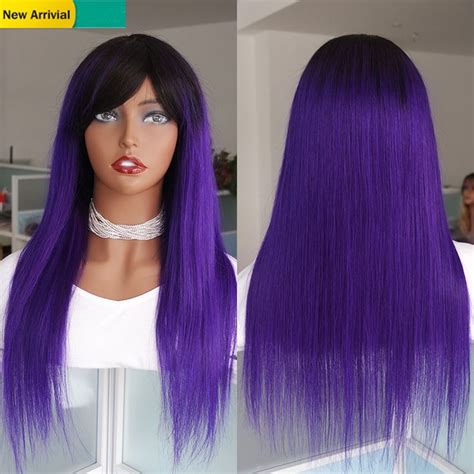 👾Discount Carnival! 10" Purple Indian Remy Ombre Wigs👾