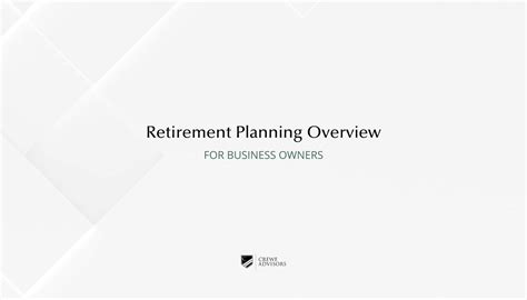 🕰️ Overview of Retirement Planning