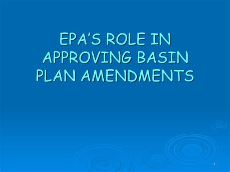  **EPA's Role**