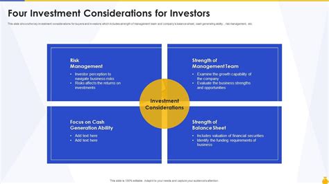  Key Considerations for Investors