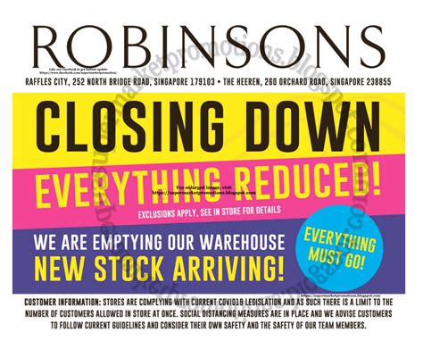  Robinsons Closing Down Sale: 60%-80% Off Everything!