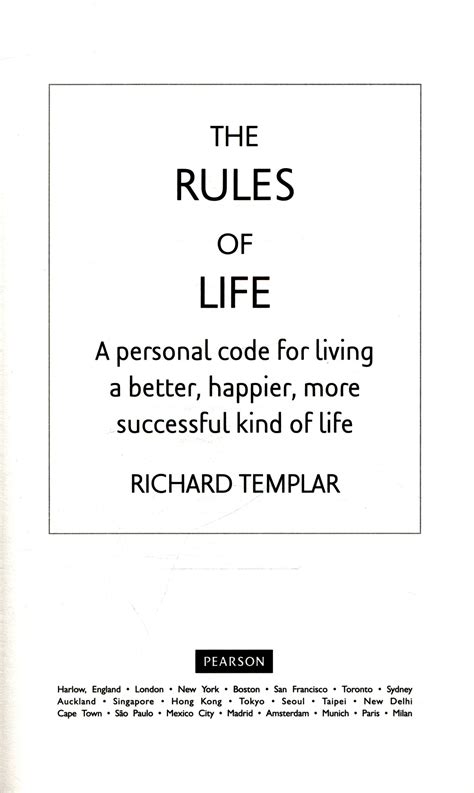  THE RULES OF LIFE A PERSONAL CODE FOR LIVING A BETTER HAPPIER MORE SUCCESSFUL KIND OF LIFE THE RULES SERIES  PDF