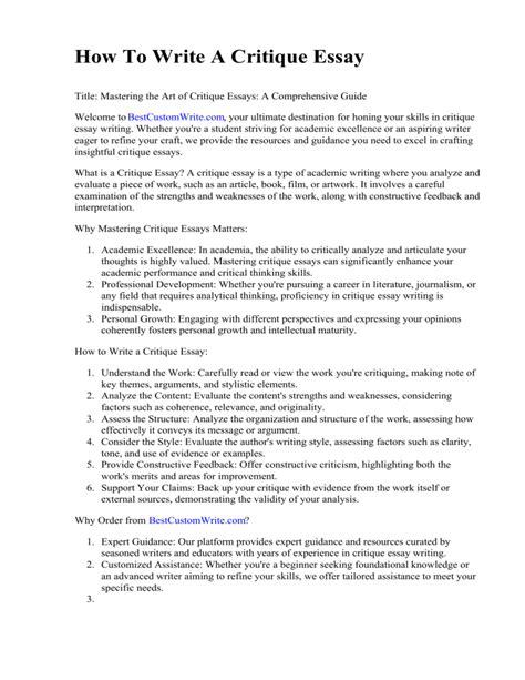  Write and Critique: A Comprehensive Guide for Students 