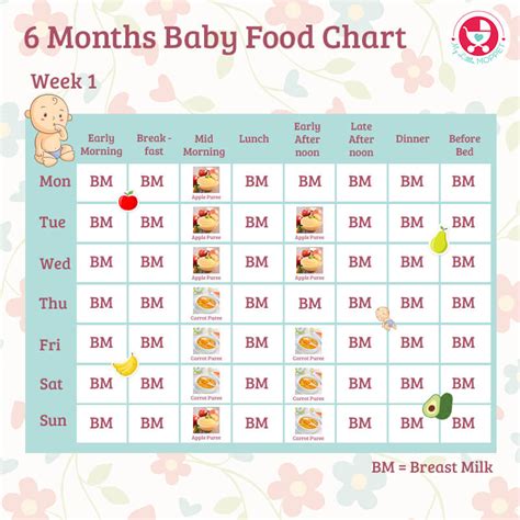 0 To 6 Months Baby Food Chart