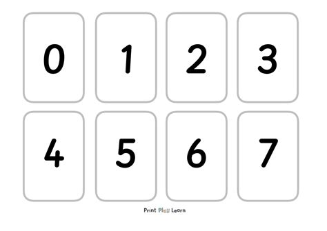 0-20 Number Cards Printable