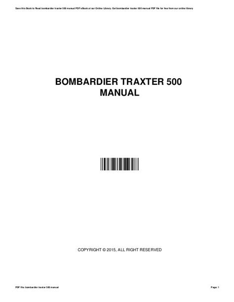 01 bombardier traxter 500 manual Epub