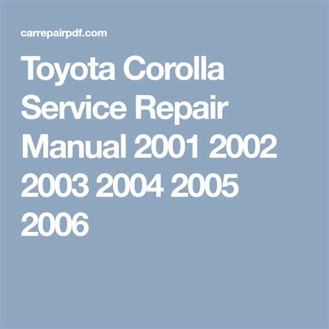 05 corolla service manual Reader