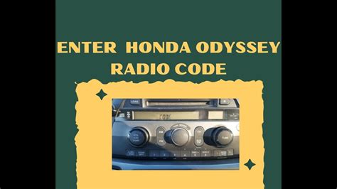 05 honda odyssey radio code Epub