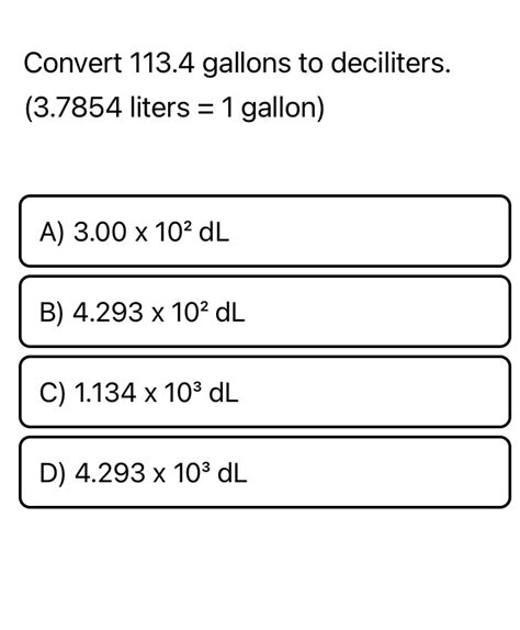 1 Gallon = 3.7854 Liters