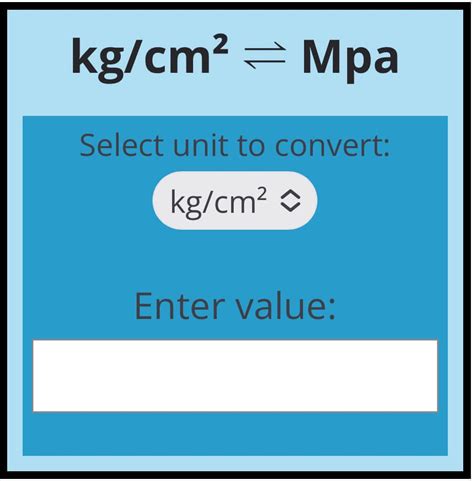 1 MPa = 10 kg/cm2