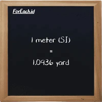 1 Meter = 1.0936 Yards