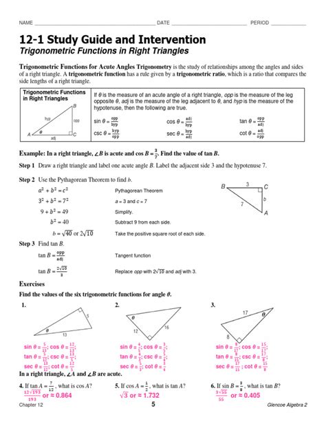 1 Study Guide And Intervention Answers PDF