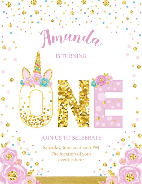 1 Year Birthday Invitation Templates