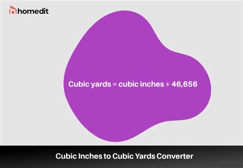 1 cubic yard = 46,656 cubic inches