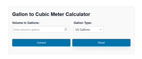 1 gallon = 0.00378541 cubic meters