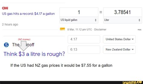 1 gallon US = 3.78541 liters