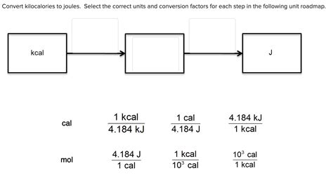 1 kcal = 4.184 kJ