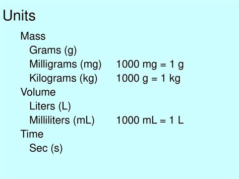 1 kg/L = 1000 kg/mL