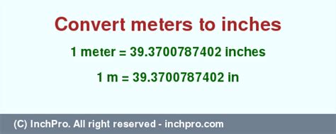 1 meter = 39.37 inches