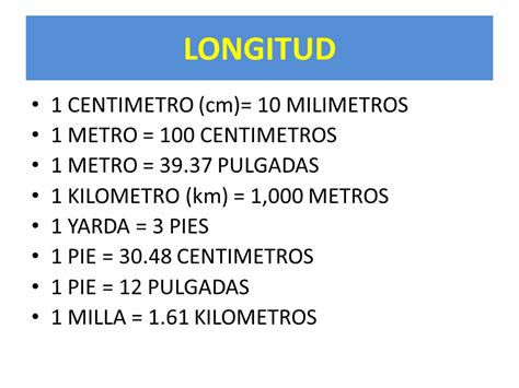 1 metro = 100 centímetros (cm)