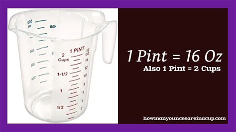 1 pint (pt) = 16 ounces (oz)