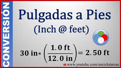 1 pulgada (in) = 1/12 pie (ft)