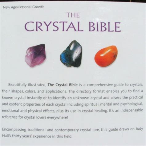 1. "The Crystal Bible: A Definitive Guide to 1500 Crystals" by Judy Hall