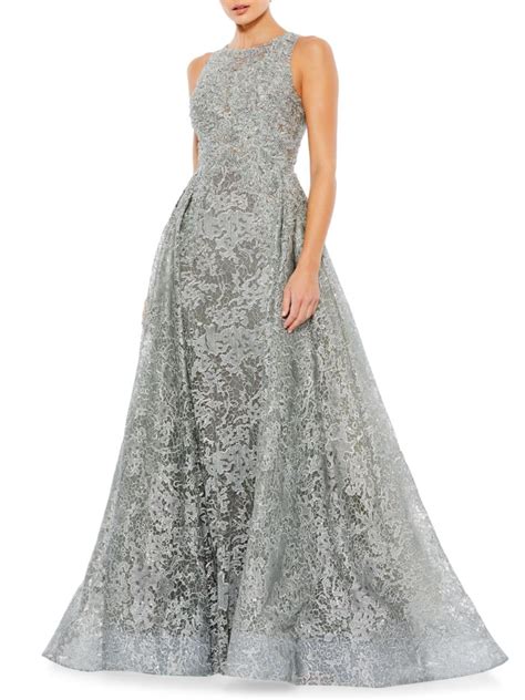 1. A-Line Gown with Lace Embellishments