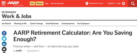 1. AARP Retirement Calculator